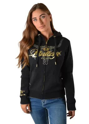 Bullzye Ladies Free Spirit Zip Hoodie - Black - B2W2701147- On Sale