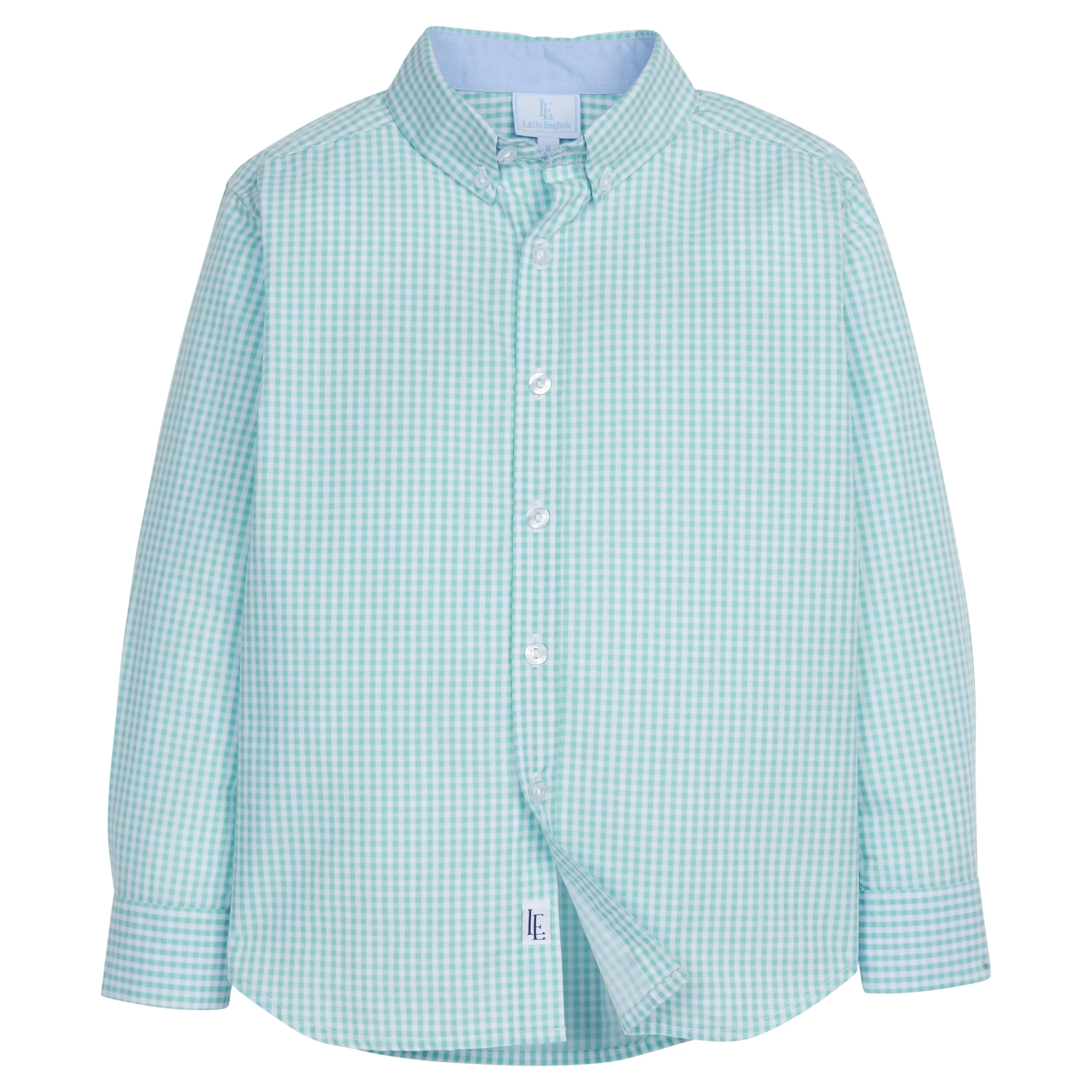 Button Down Shirt - Aqua Gingham