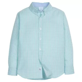 Button Down Shirt - Aqua Gingham