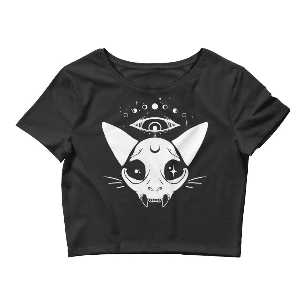 Cat Skull, Women’s Crop Top