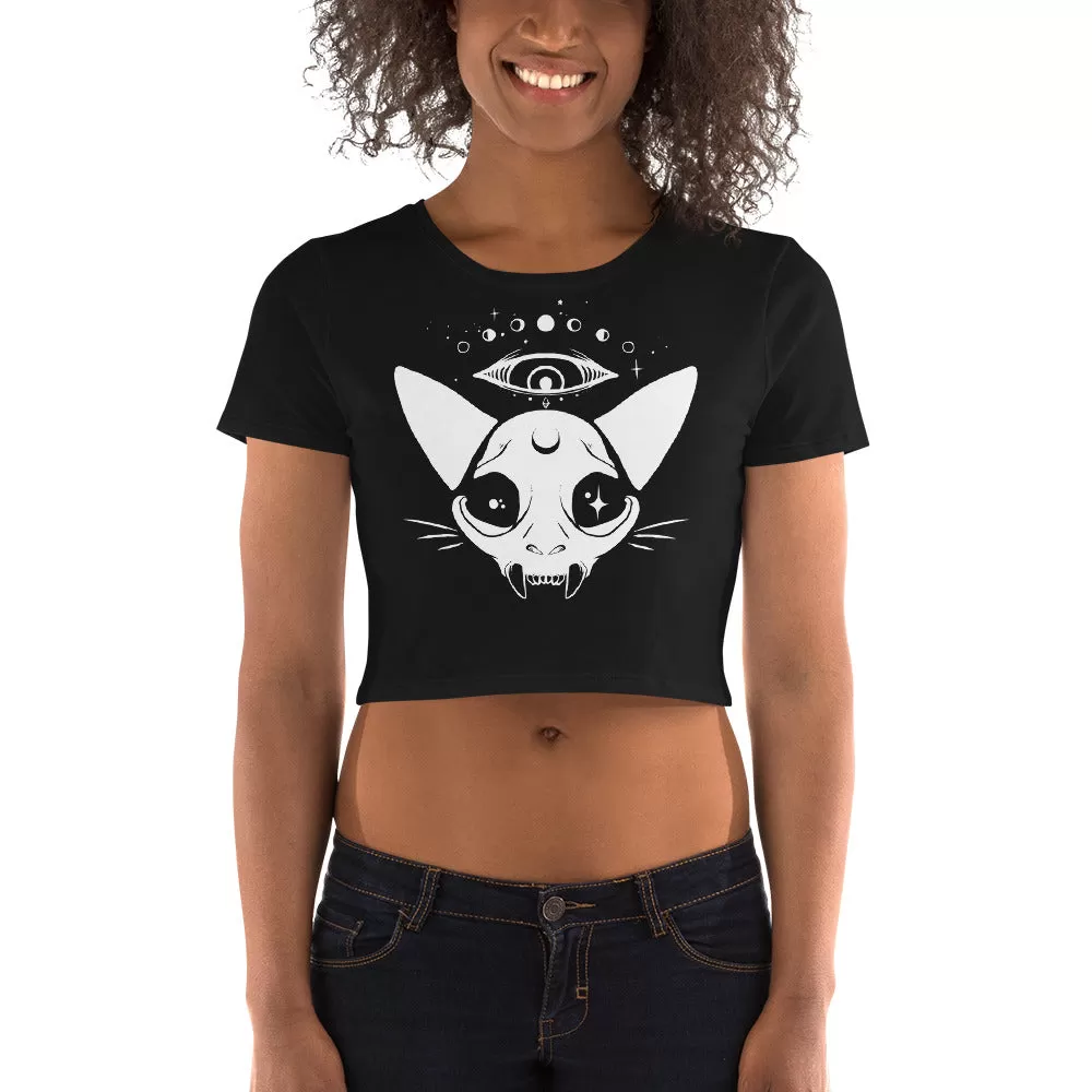 Cat Skull, Women’s Crop Top