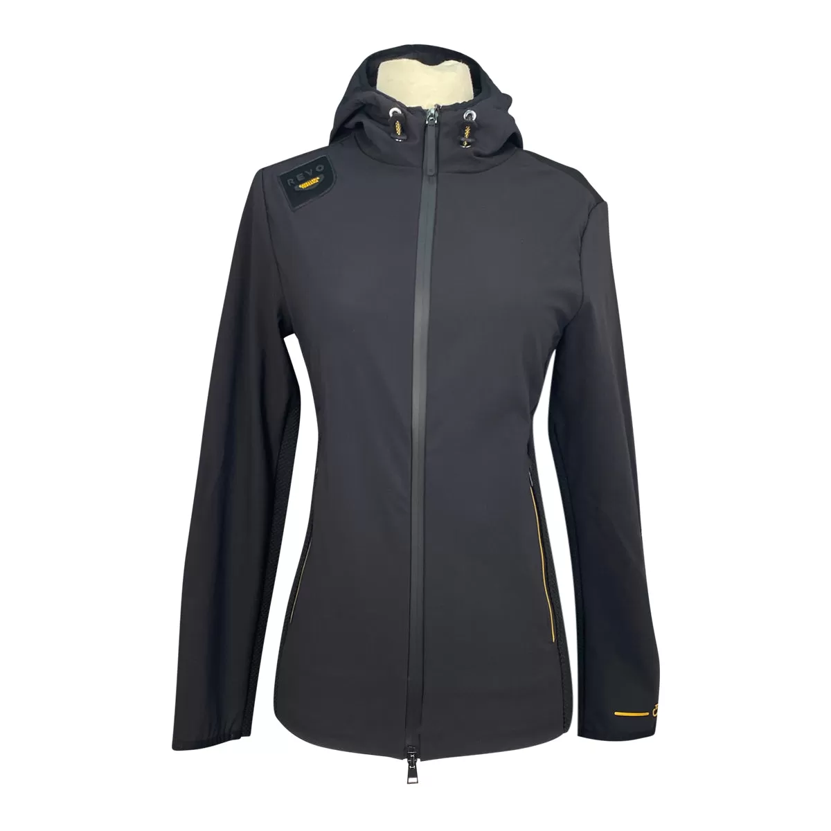 Cavalleria Toscana R-Evo Jersey & Tech Knit Hooded Softshell Jacket in Black - Women's Medium