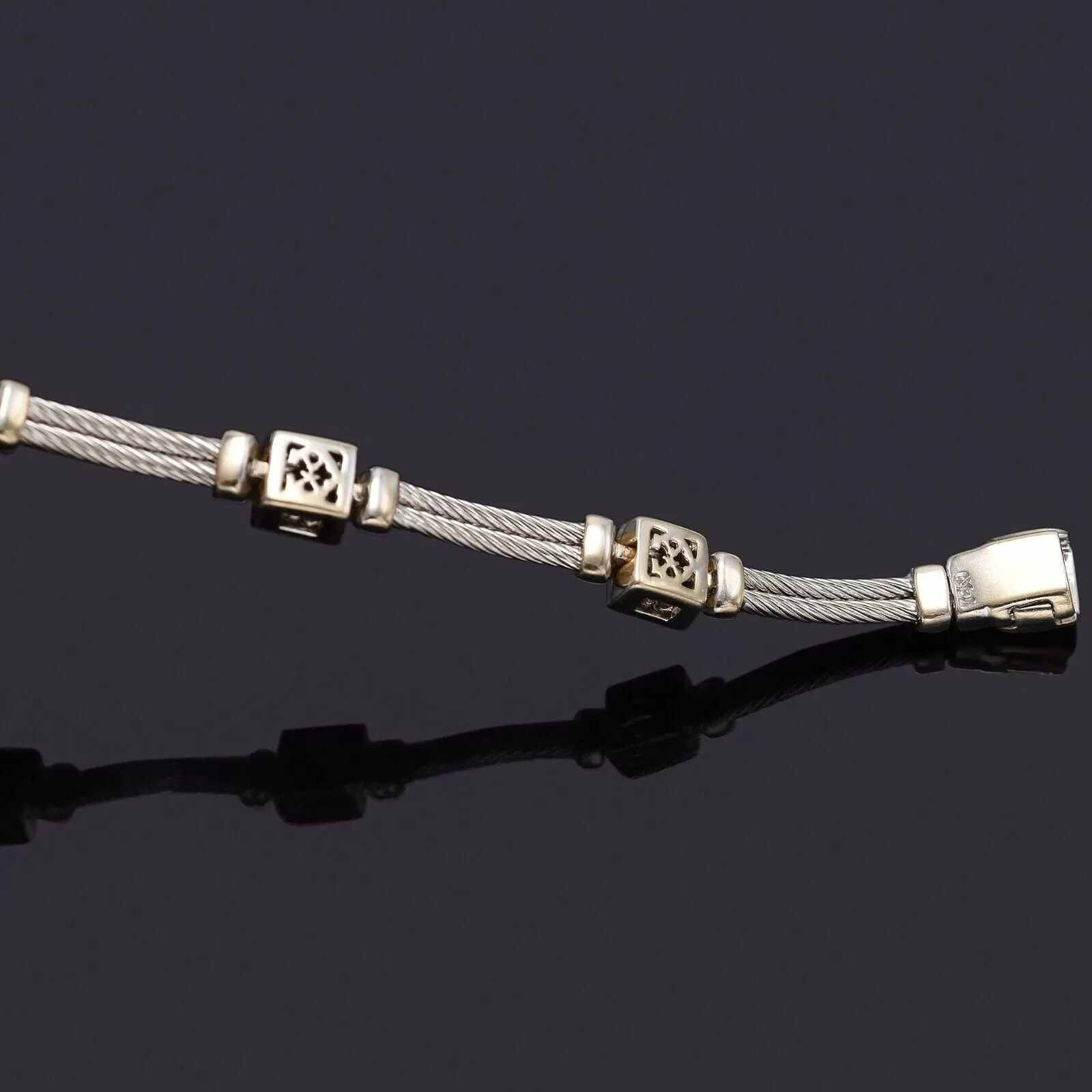 Charriol 18K White Gold 0.50TCW Diamond Flamme Blanche Cable Bracelet