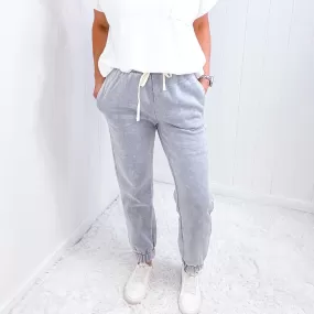 Chill Vibes Washed Fleece Joggers in 4 colors