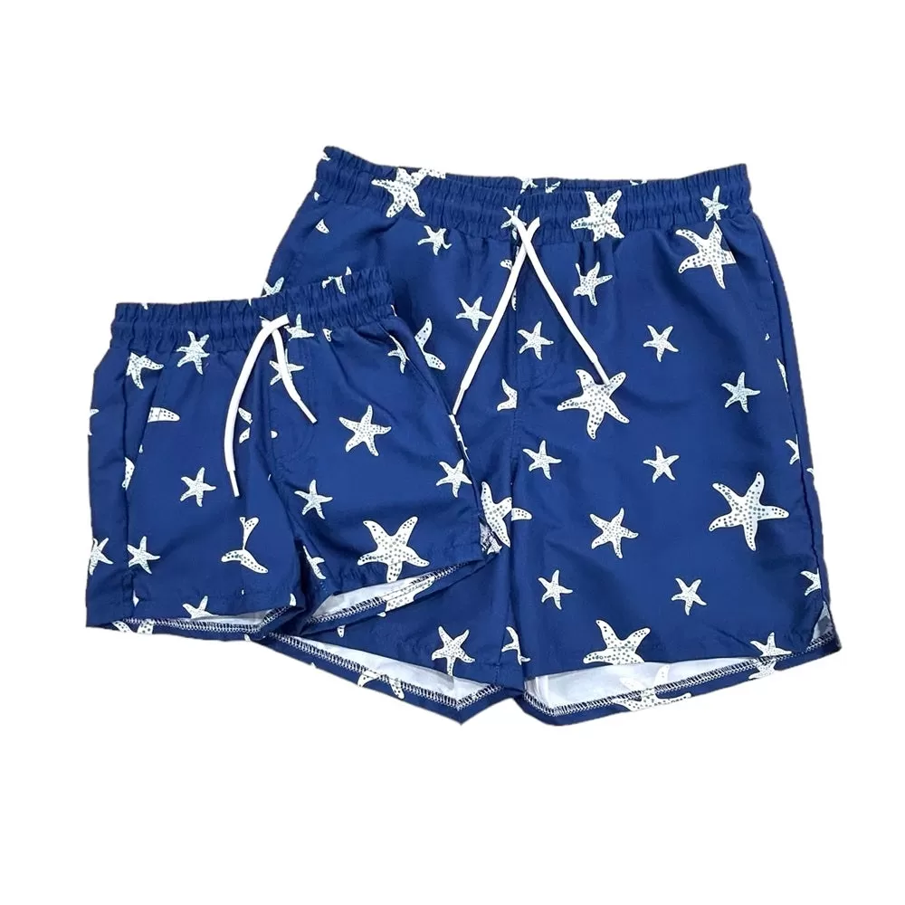 Compression Swim Shorts - Navy Starfish