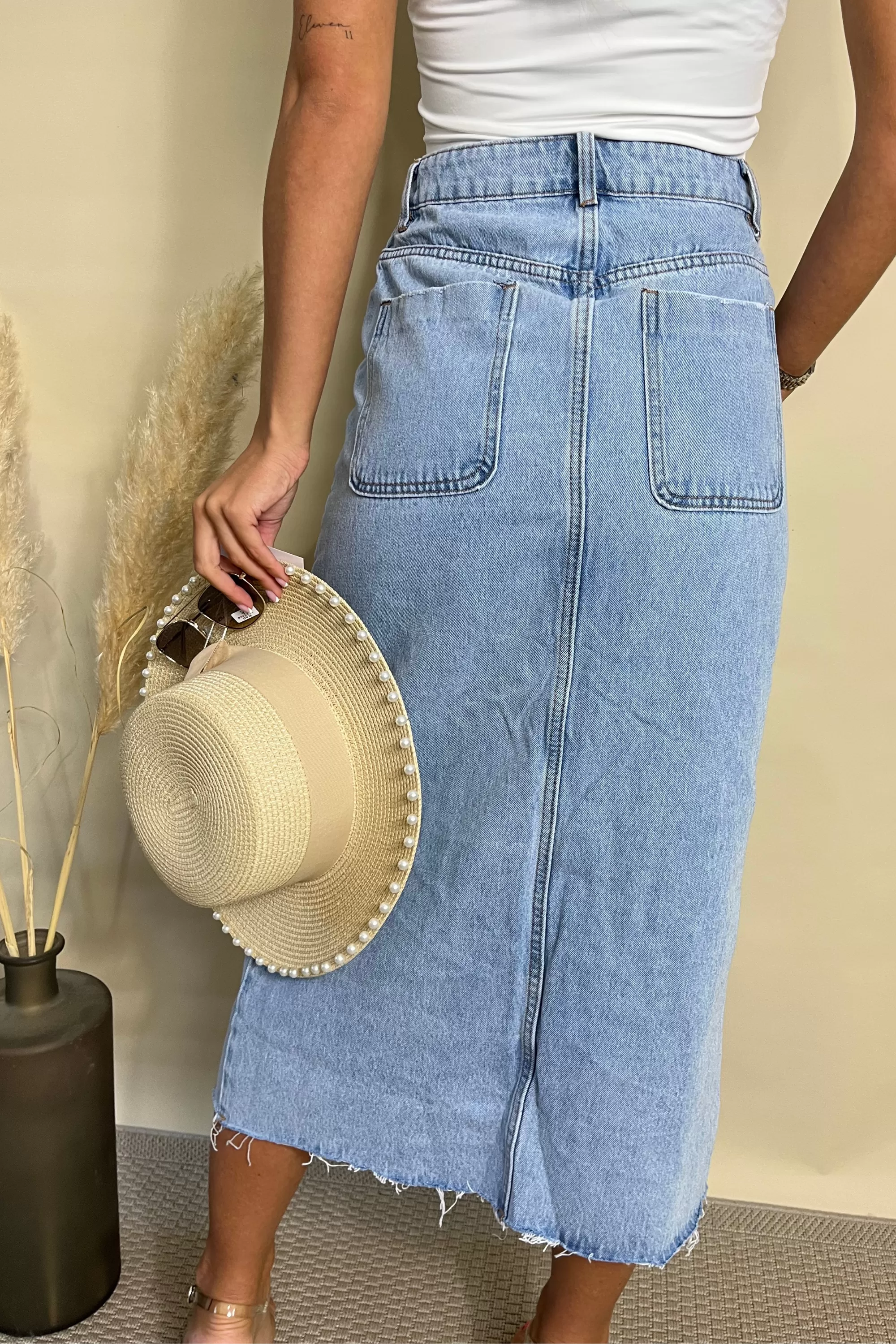 Denim Midi Skirt