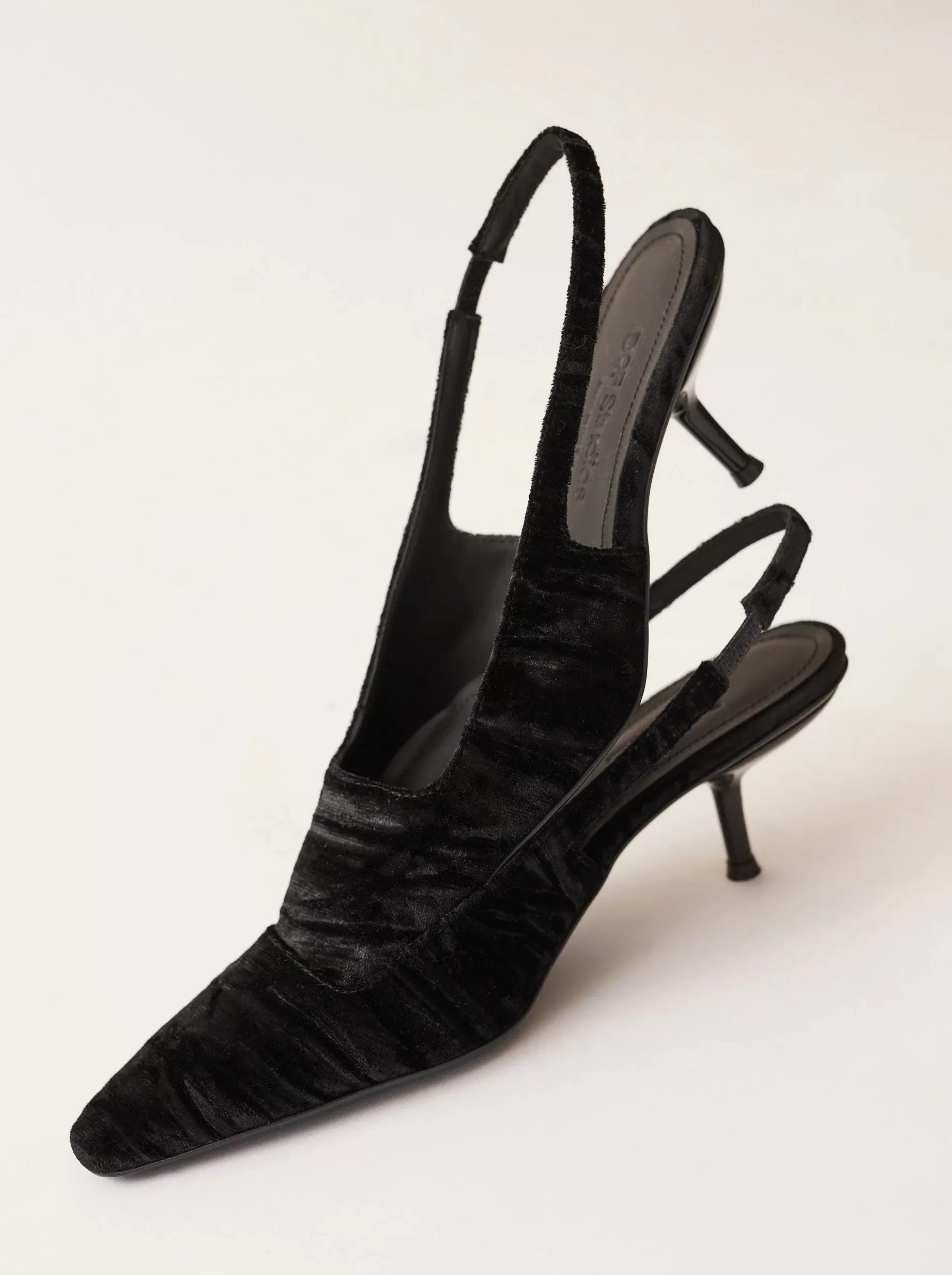 Dof - Black Crushed Velvet - Cecilia Heels