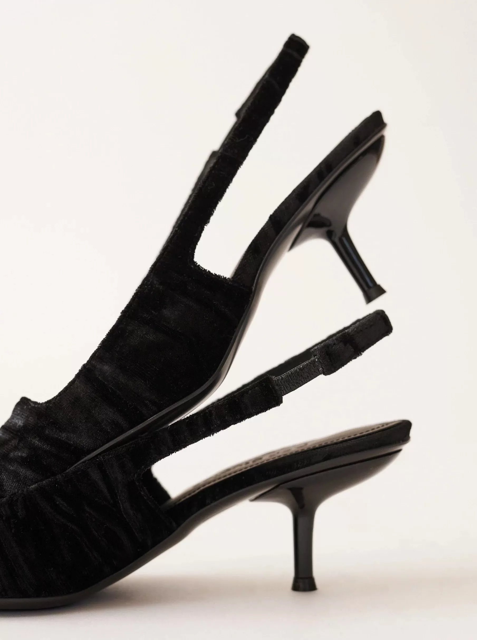 Dof - Black Crushed Velvet - Cecilia Heels