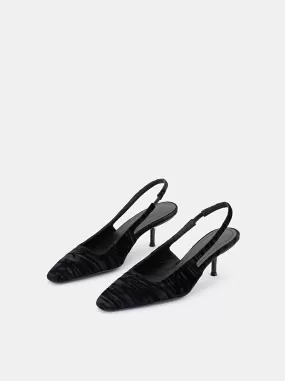 Dof - Black Crushed Velvet - Cecilia Heels