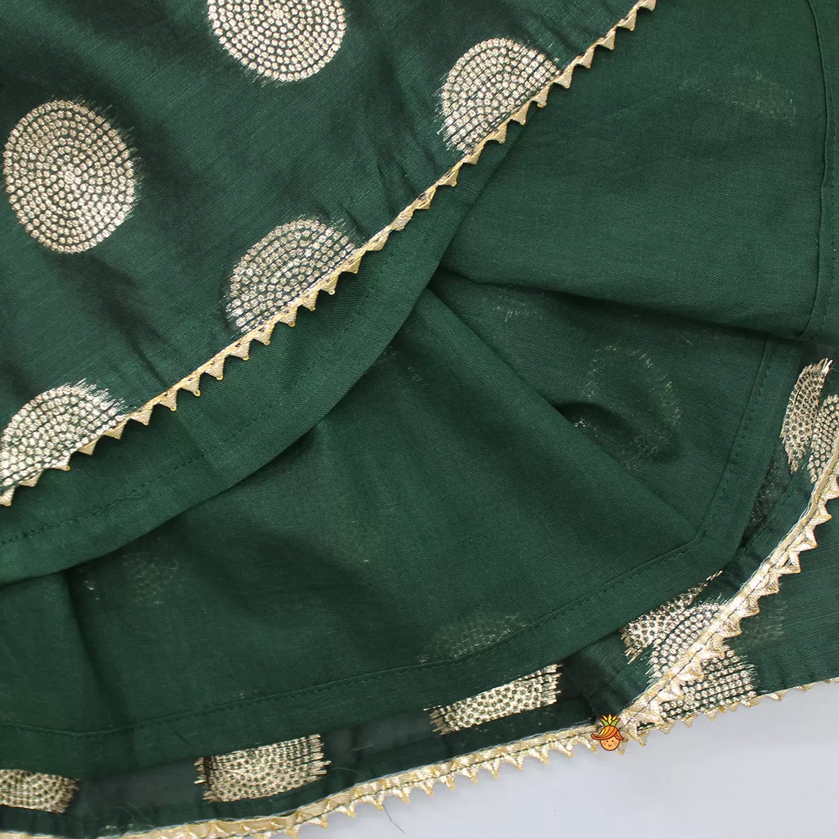 Embroidered Sleeveless Green Peplum Top And Lehenga