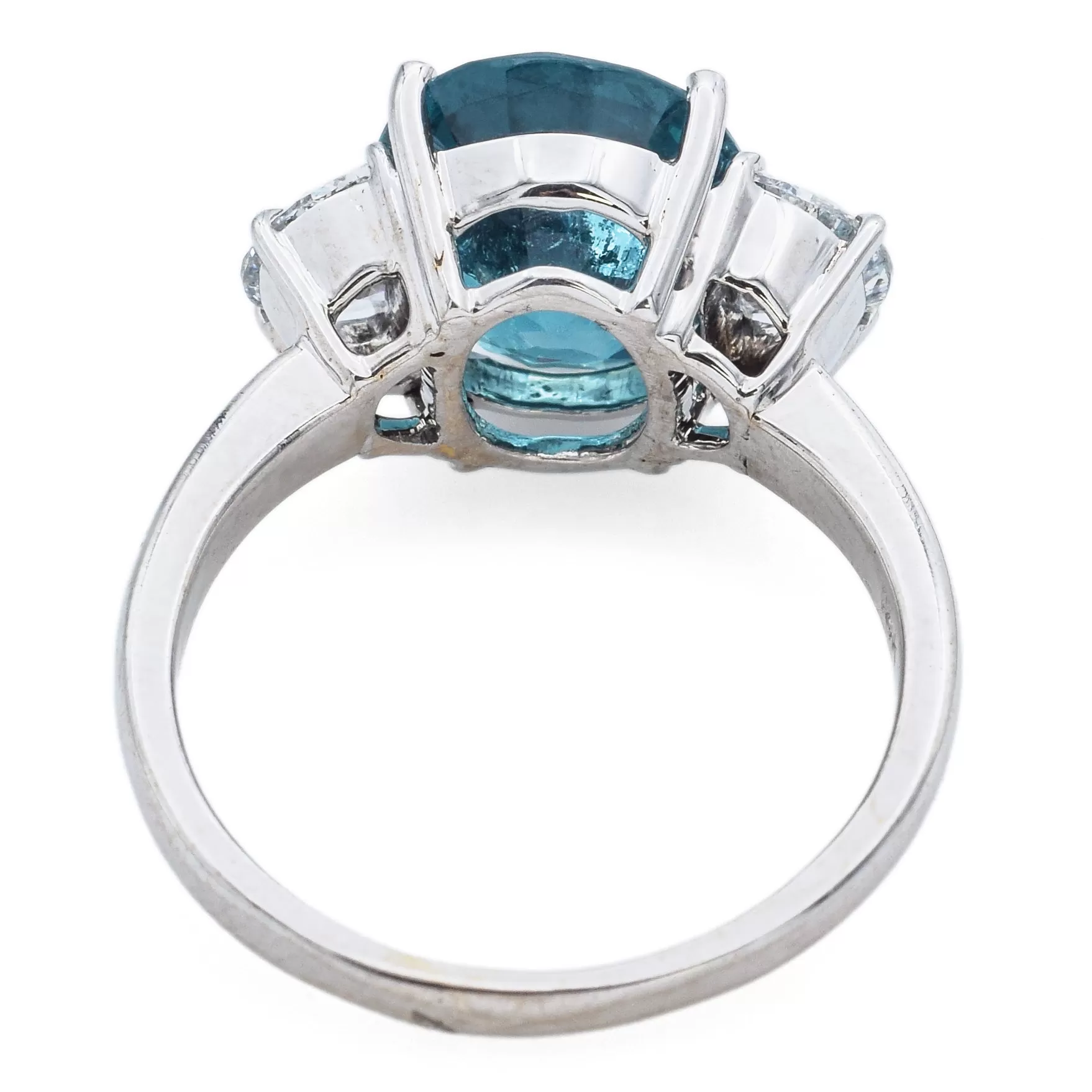 Estate 18K White Gold 4.67 Ct Indicolite & 1.00 TCW Diamond Cocktail Ring Size 8