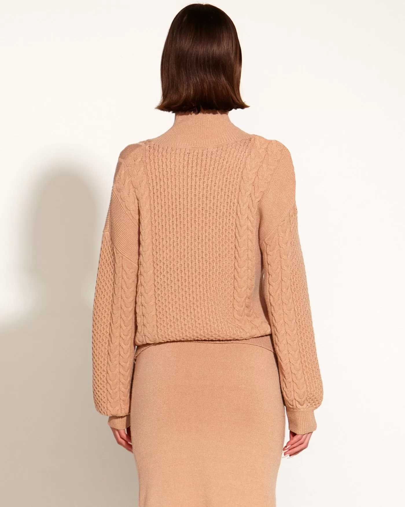 Fate   Becker Treasure Turtleneck Cable Knit - Tan