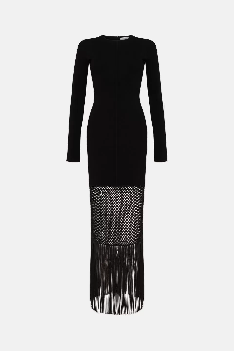 Fringe Diana Long Sleeve Dress - Black