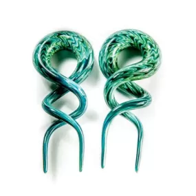 Glass Double Helix - Exotic Aqua