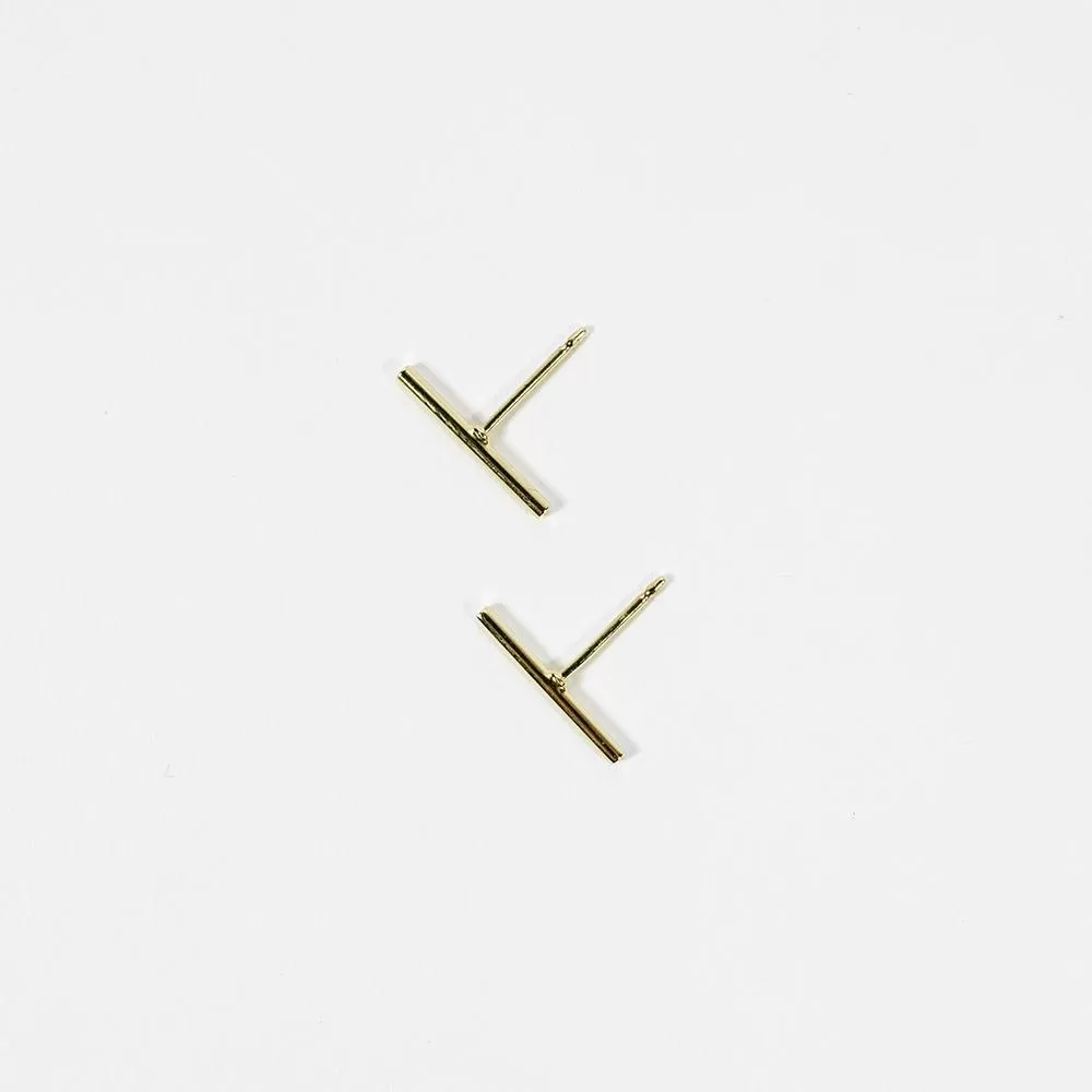 Gold Vermeil Geometric Bar Studs