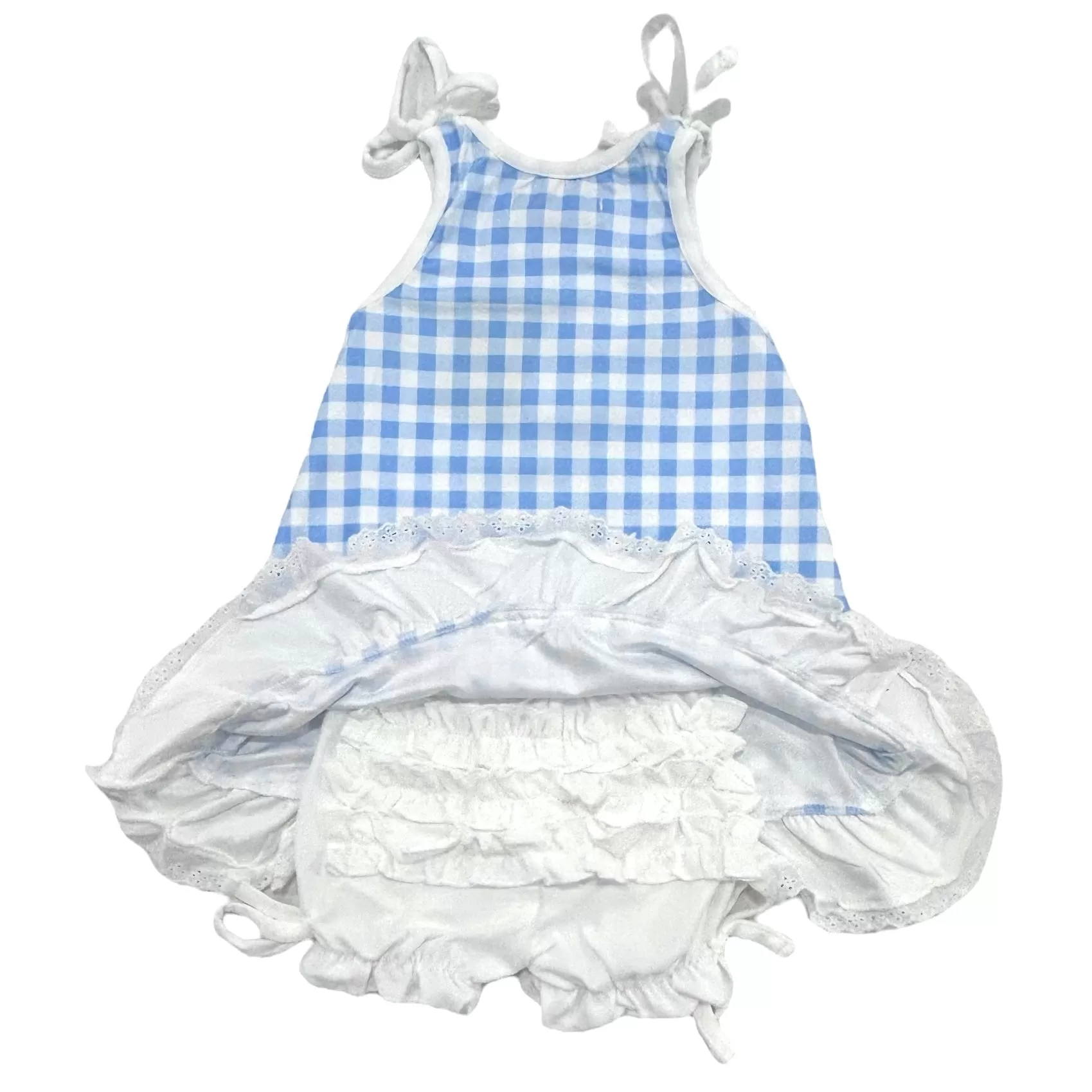 Gown with Bloomers - Blue Gingham