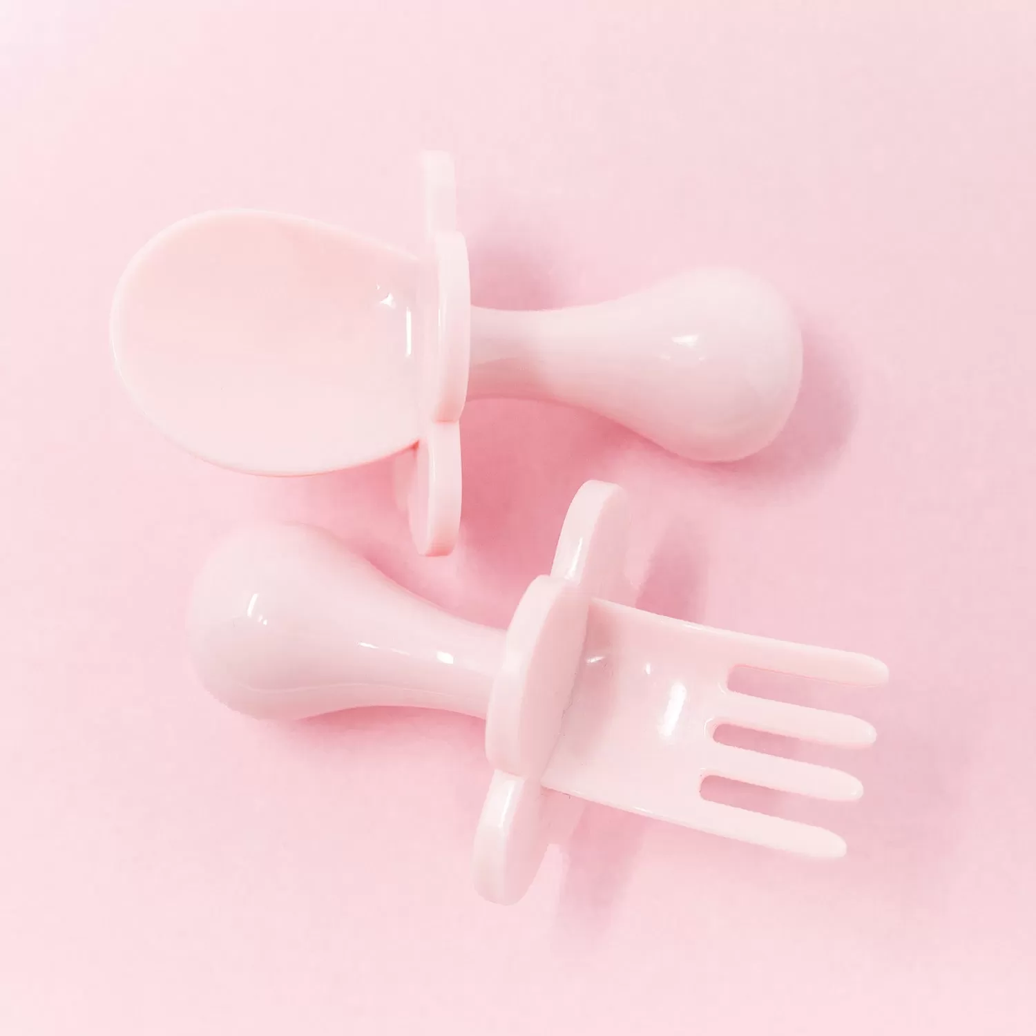 Grabease Stage 2 Self feeding Fork and Spoon Set - Blush Pink