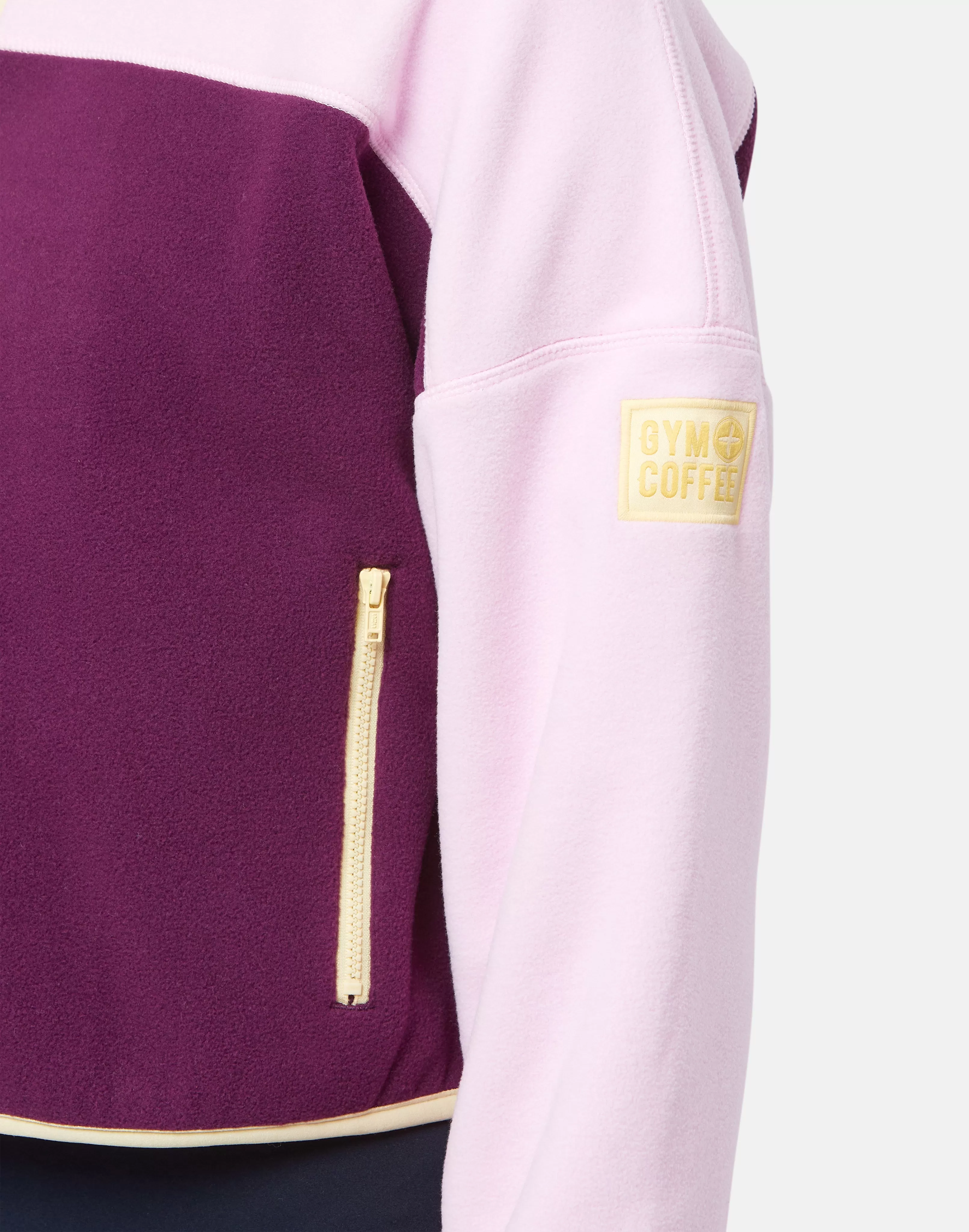 Half Zip Crop Polar Fleece in Sangria