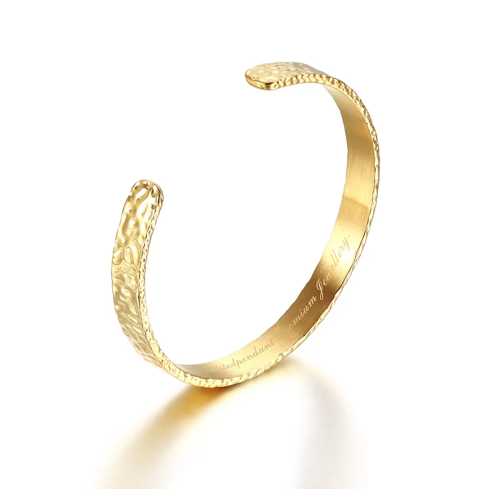 Hammered Gold Cuff Bracelet