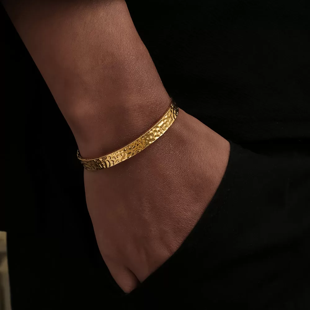 Hammered Gold Cuff Bracelet