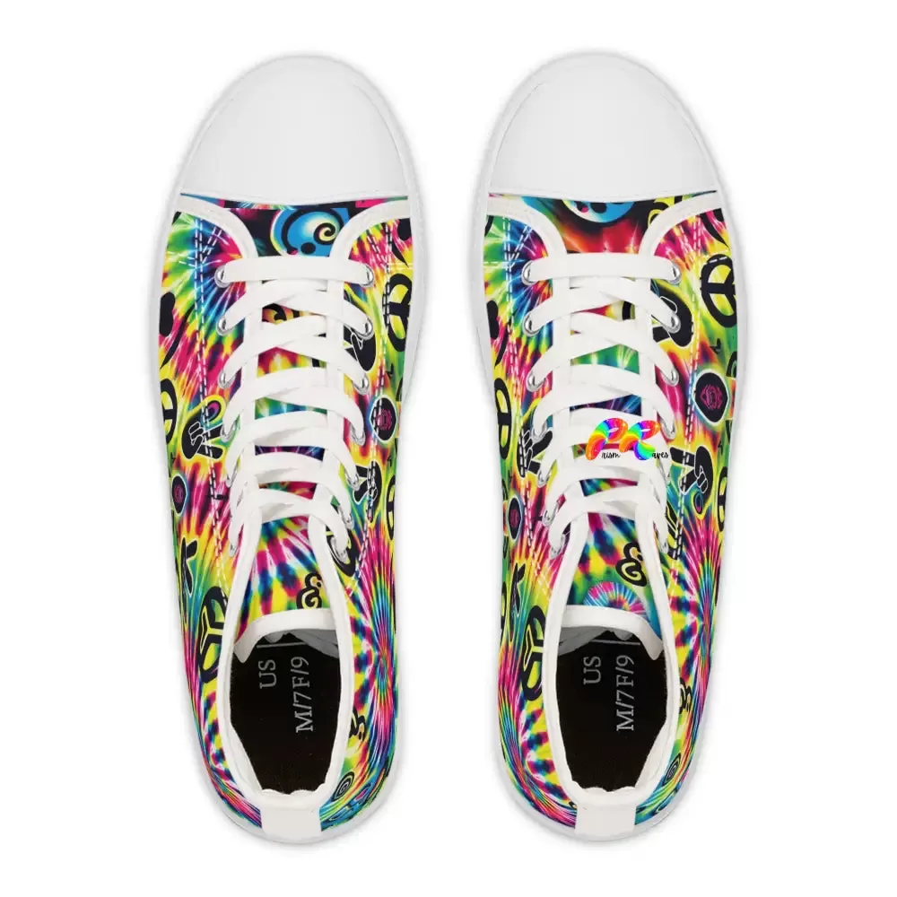 Happy Vibes Rave Women's High Top Sneakers