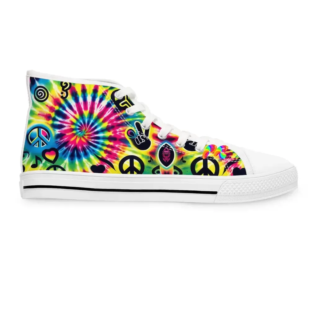 Happy Vibes Rave Women's High Top Sneakers