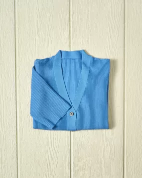 Haven Short Sleeve Knit Cardigan in Periwinkle