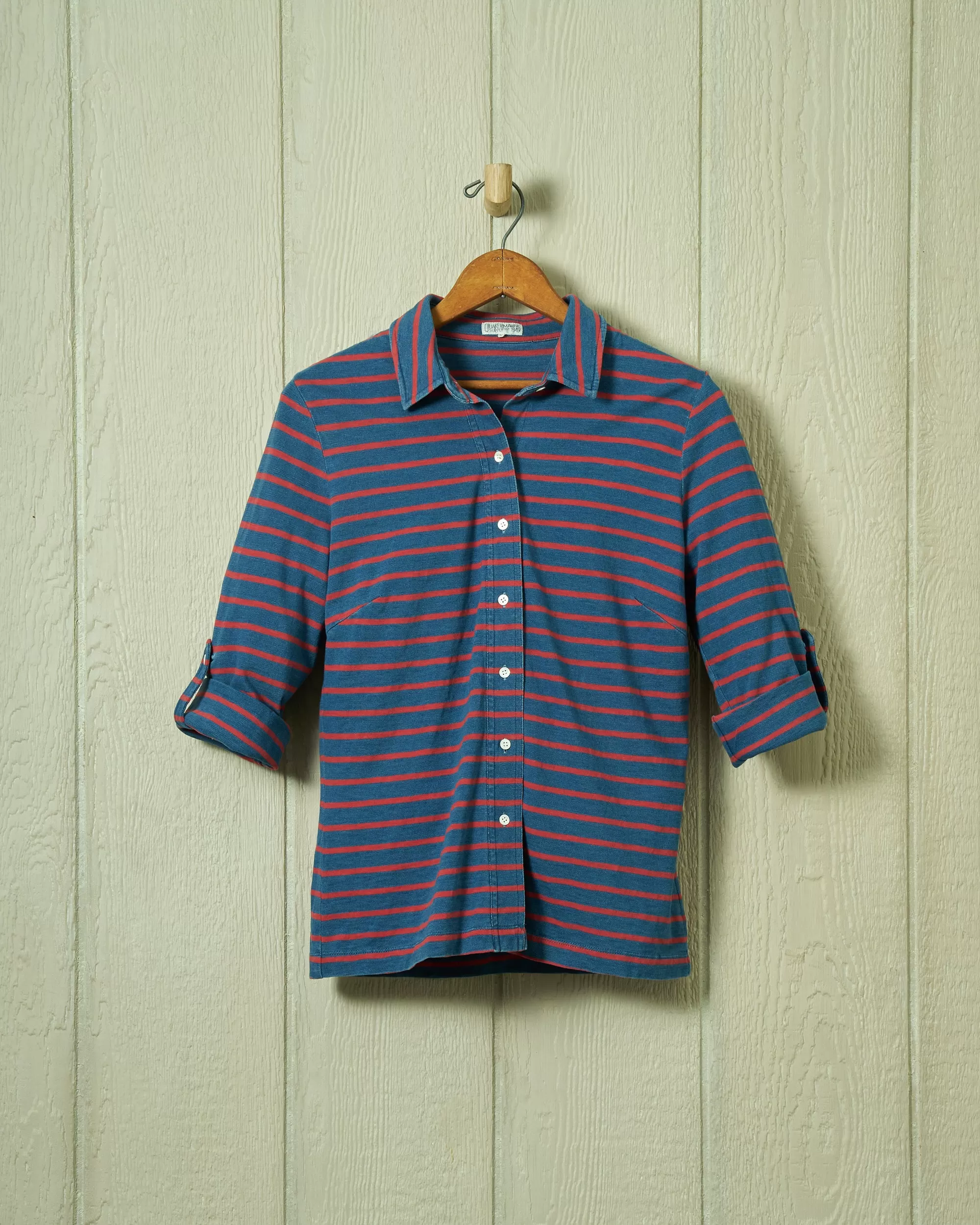 Indigo Avalon Knit Top in 3/4" Red/Navy Stripe