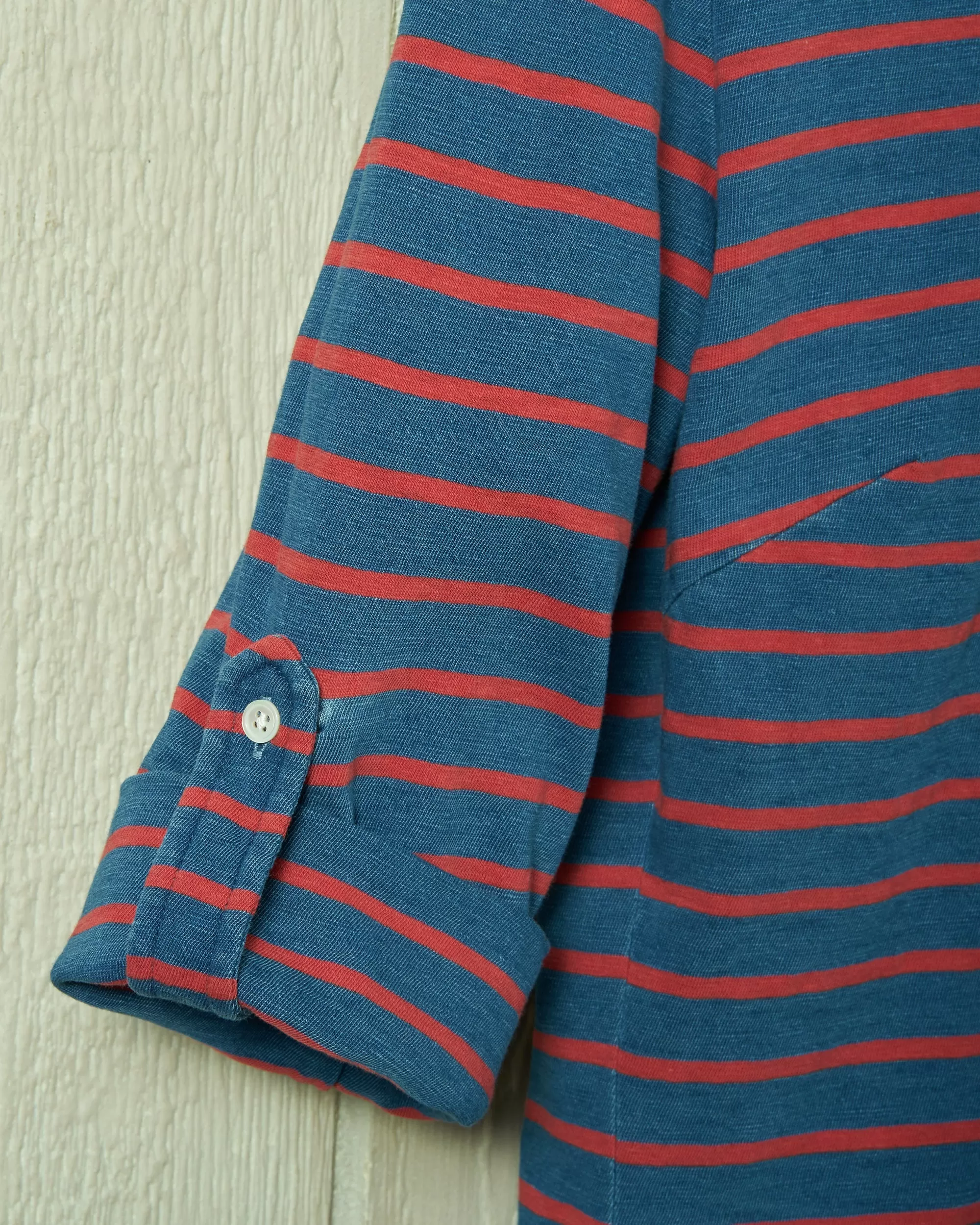 Indigo Avalon Knit Top in 3/4" Red/Navy Stripe