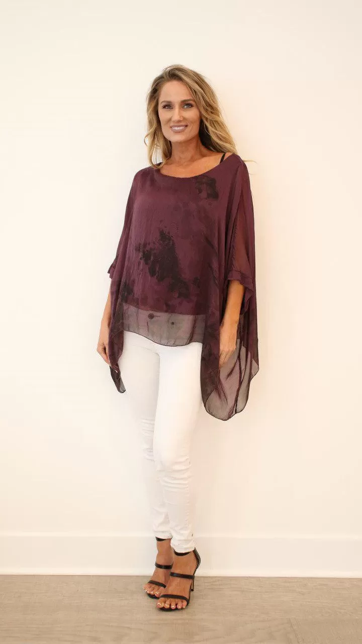 Italian Floral Raw Moda Silk Top