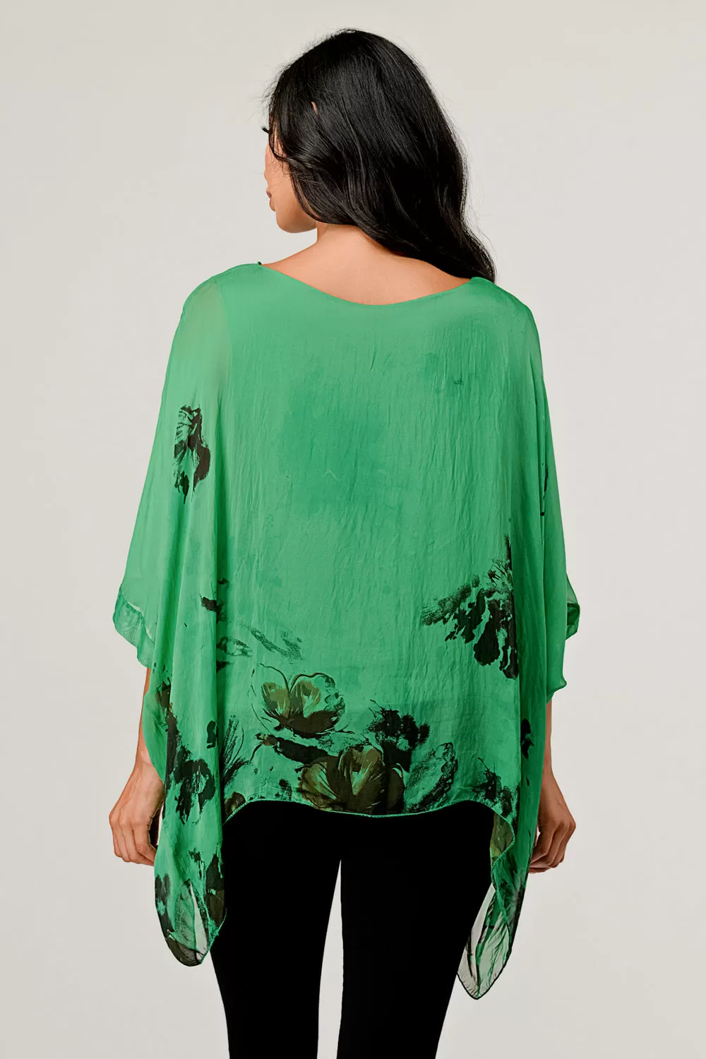 Italian Floral Raw Moda Silk Top