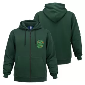 jerry garcia | Zip-Up Hoodie | Vines and Roses in Green