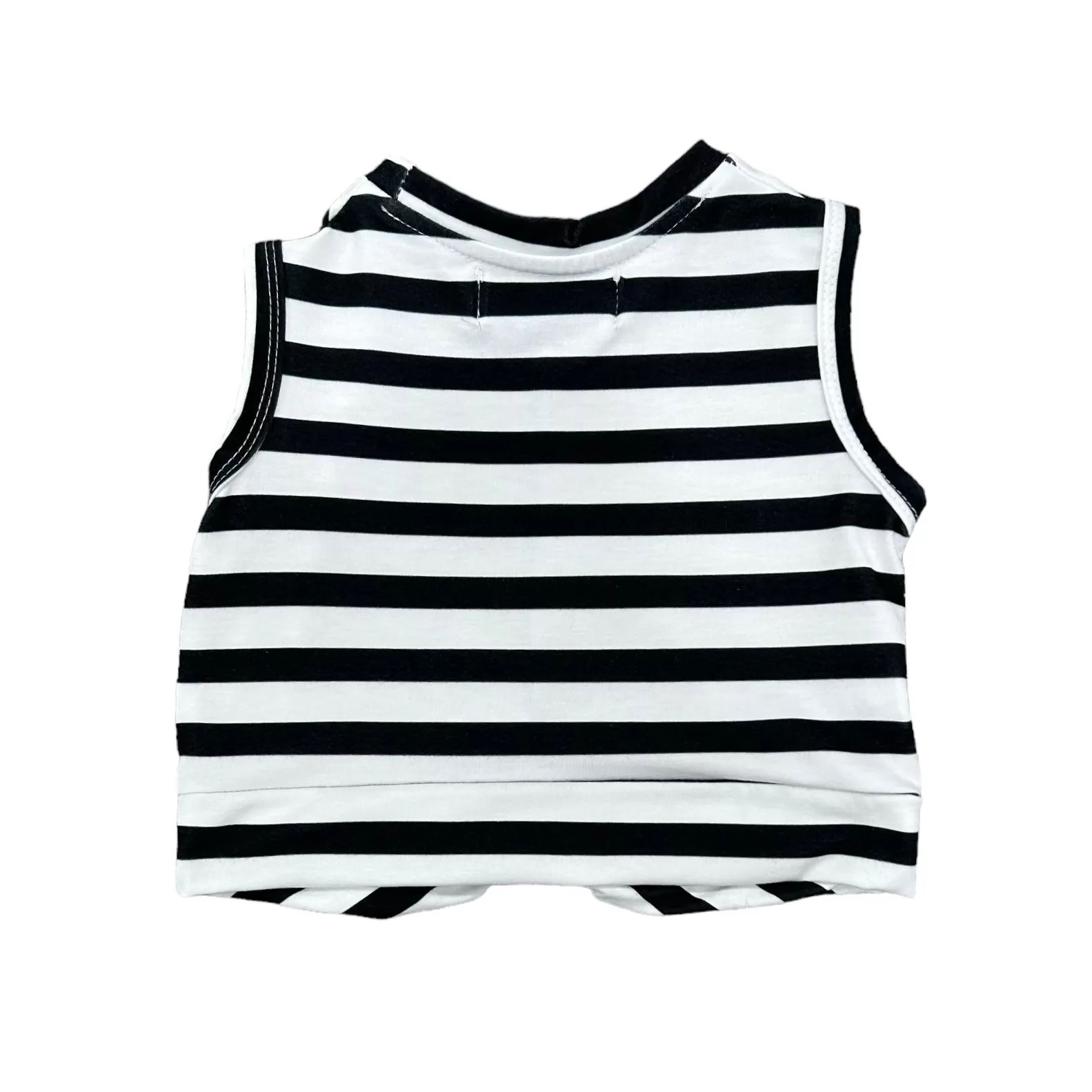 Knit Crop Knot Tank - Black Stripe