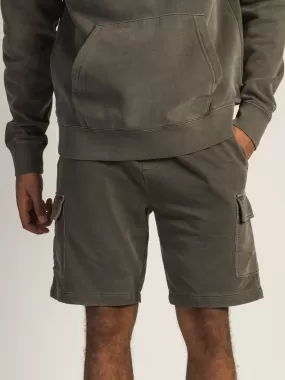 KOLBY GARMENT DYE FRENCH TERRY CARGO SHORT - IRON