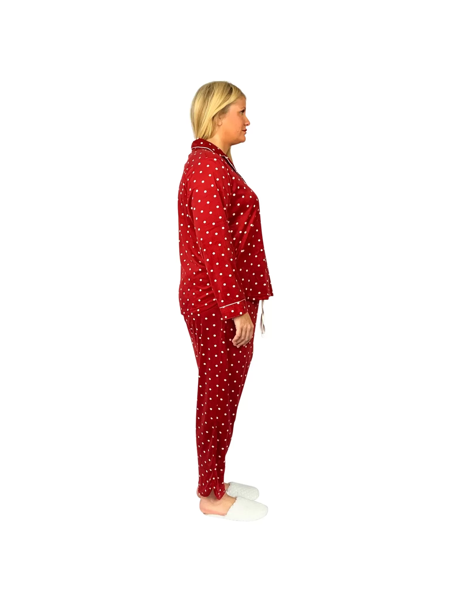 La Cera Plus Size Sheered Minky Fleece PJ Set