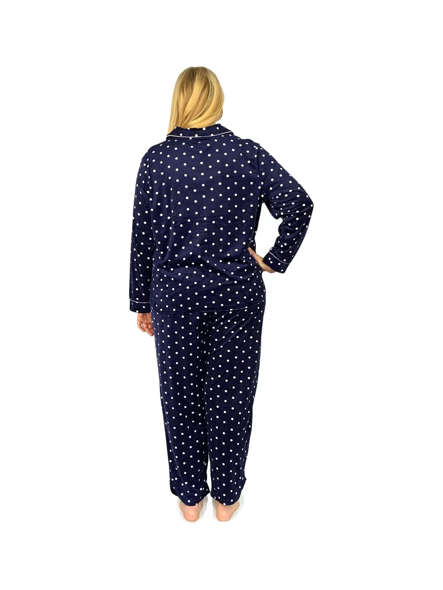 La Cera Plus Size Sheered Minky Fleece PJ Set