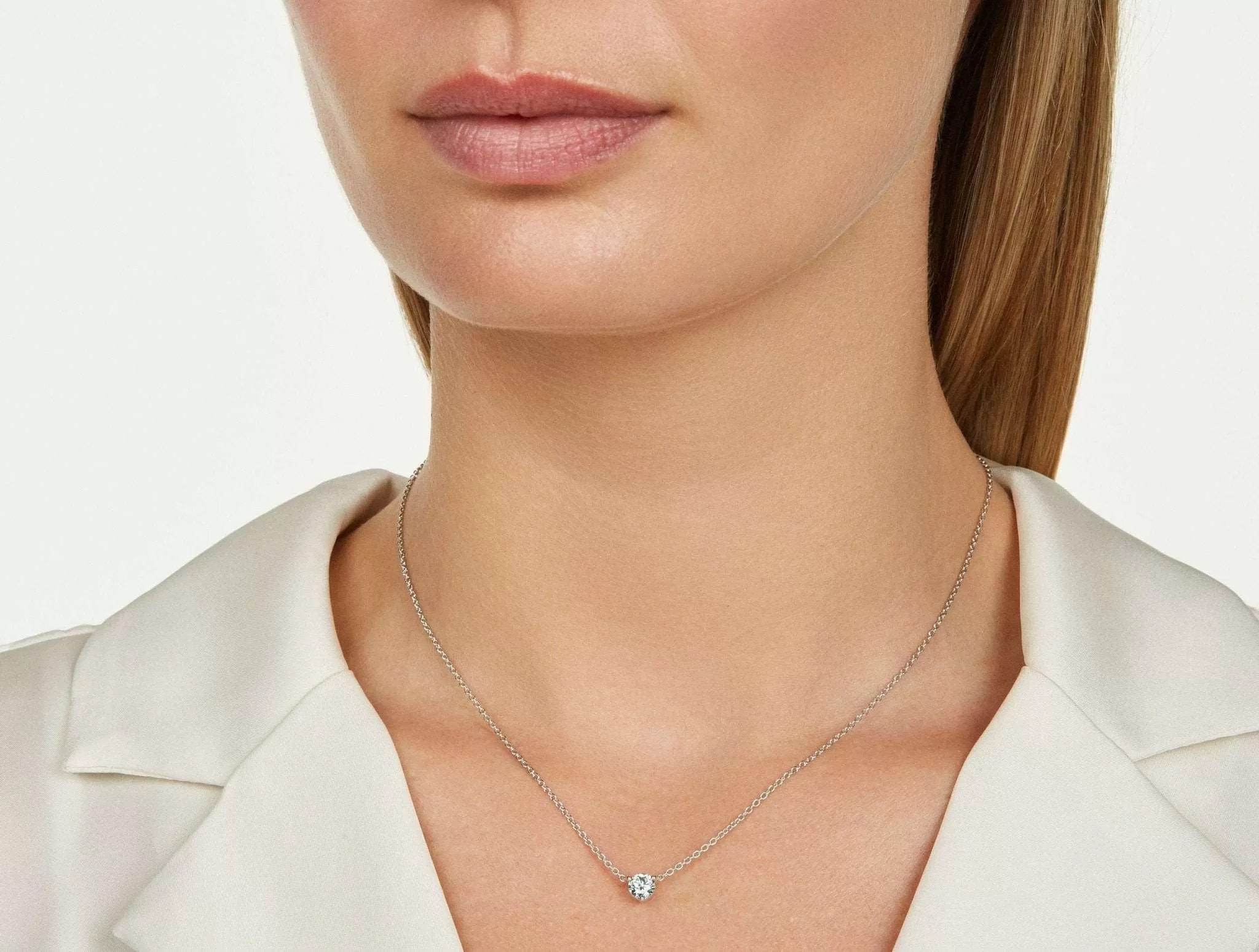 Lab-Grown Diamond ct. Round Brilliant Solitaire Pendant | Blue