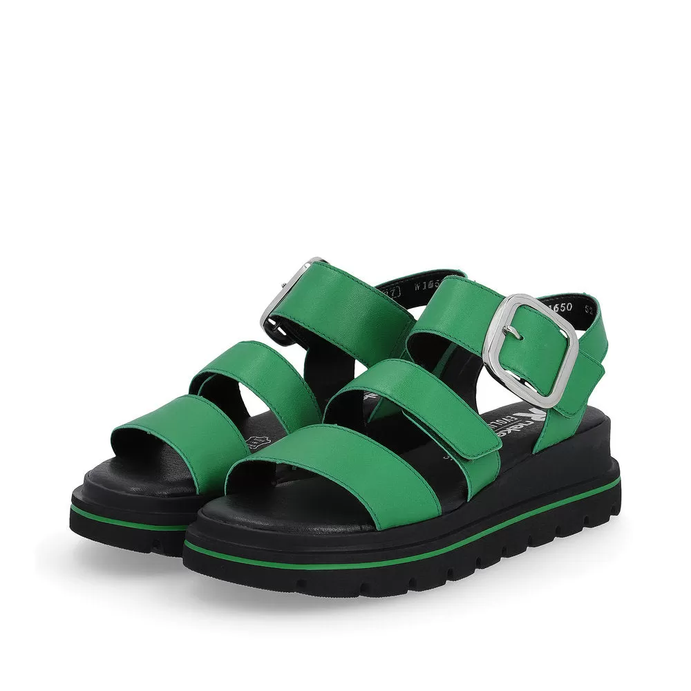 Ladies Evolution By Rieker Sandals Green Chunky Platform W1650-52 sale