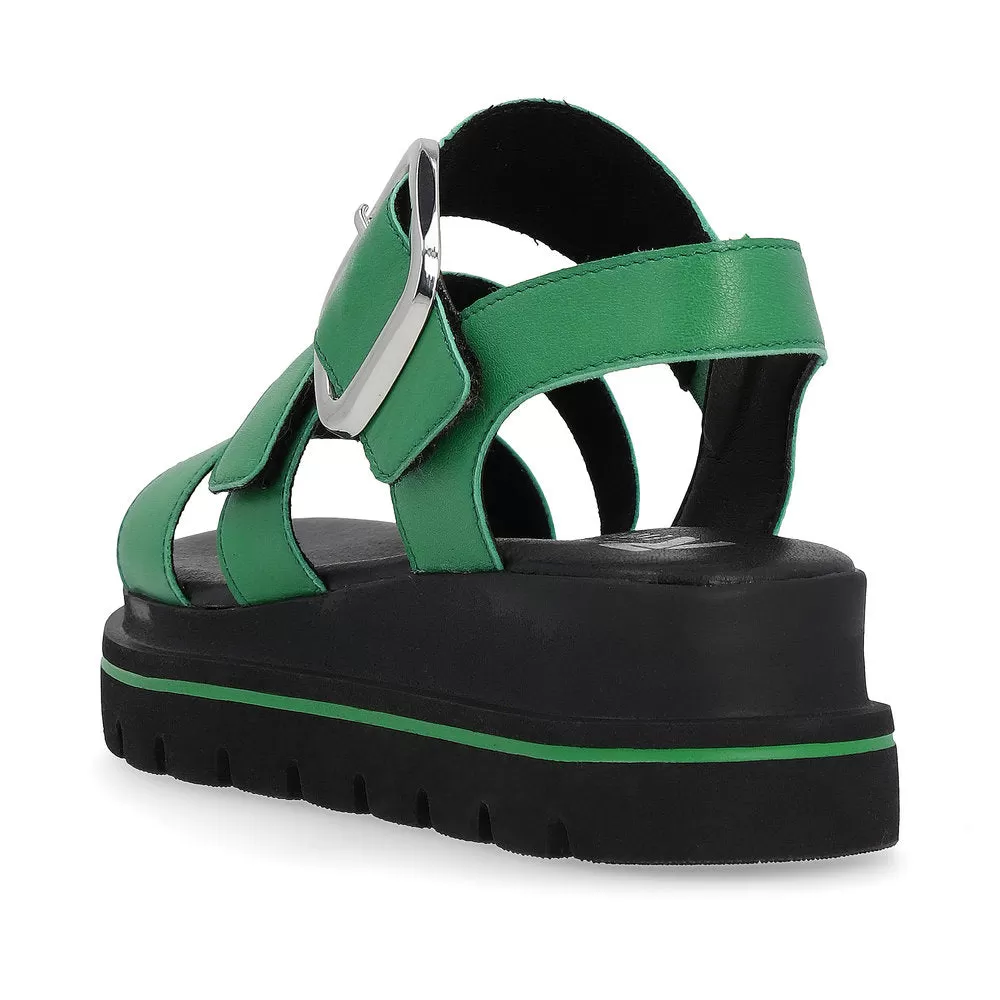 Ladies Evolution By Rieker Sandals Green Chunky Platform W1650-52 sale