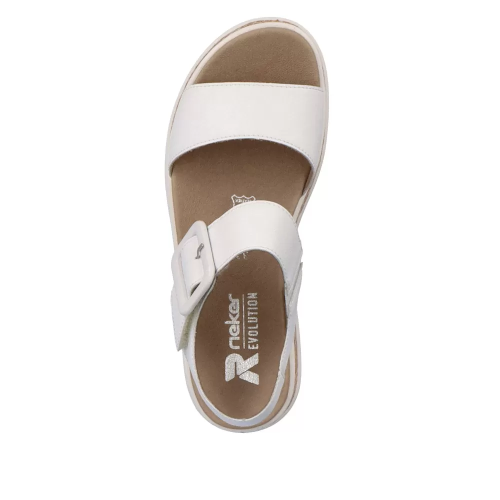 Ladies Evolution By Rieker Sandals White Chunky Platform W0800-80 sale