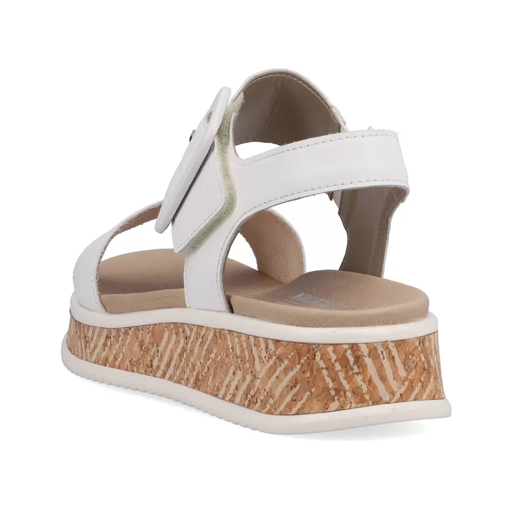 Ladies Evolution By Rieker Sandals White Chunky Platform W0800-80 sale