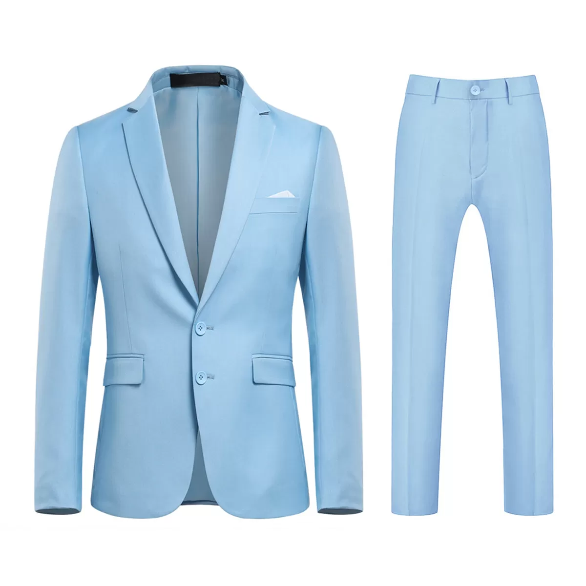 Light Blue 2-Piece Suit Slim Fit Two Button Suit