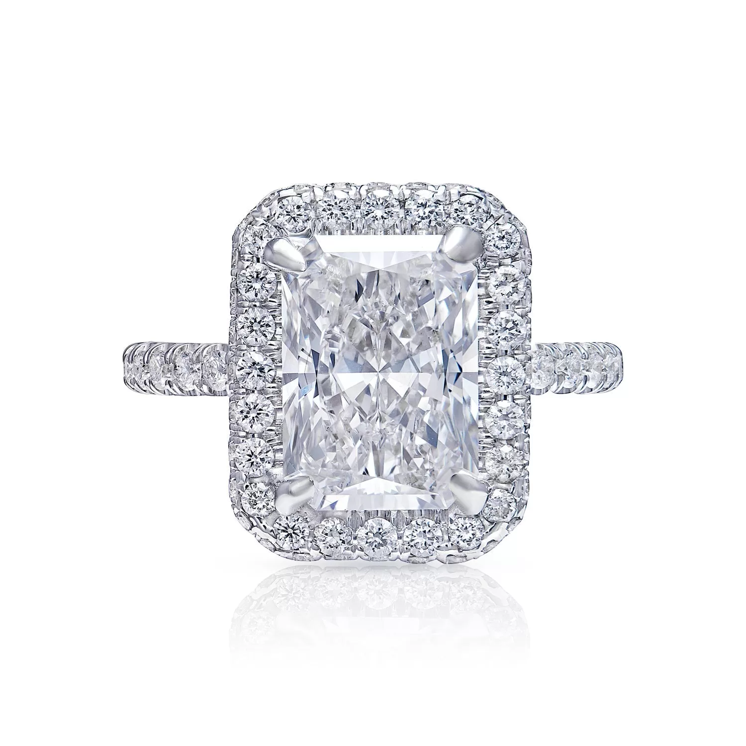 LUKA 5 Carat Radiant Cut Lab Grown Diamond Engagement Ring Halo IGI Certified