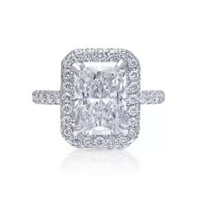 LUKA 5 Carat Radiant Cut Lab Grown Diamond Engagement Ring Halo IGI Certified