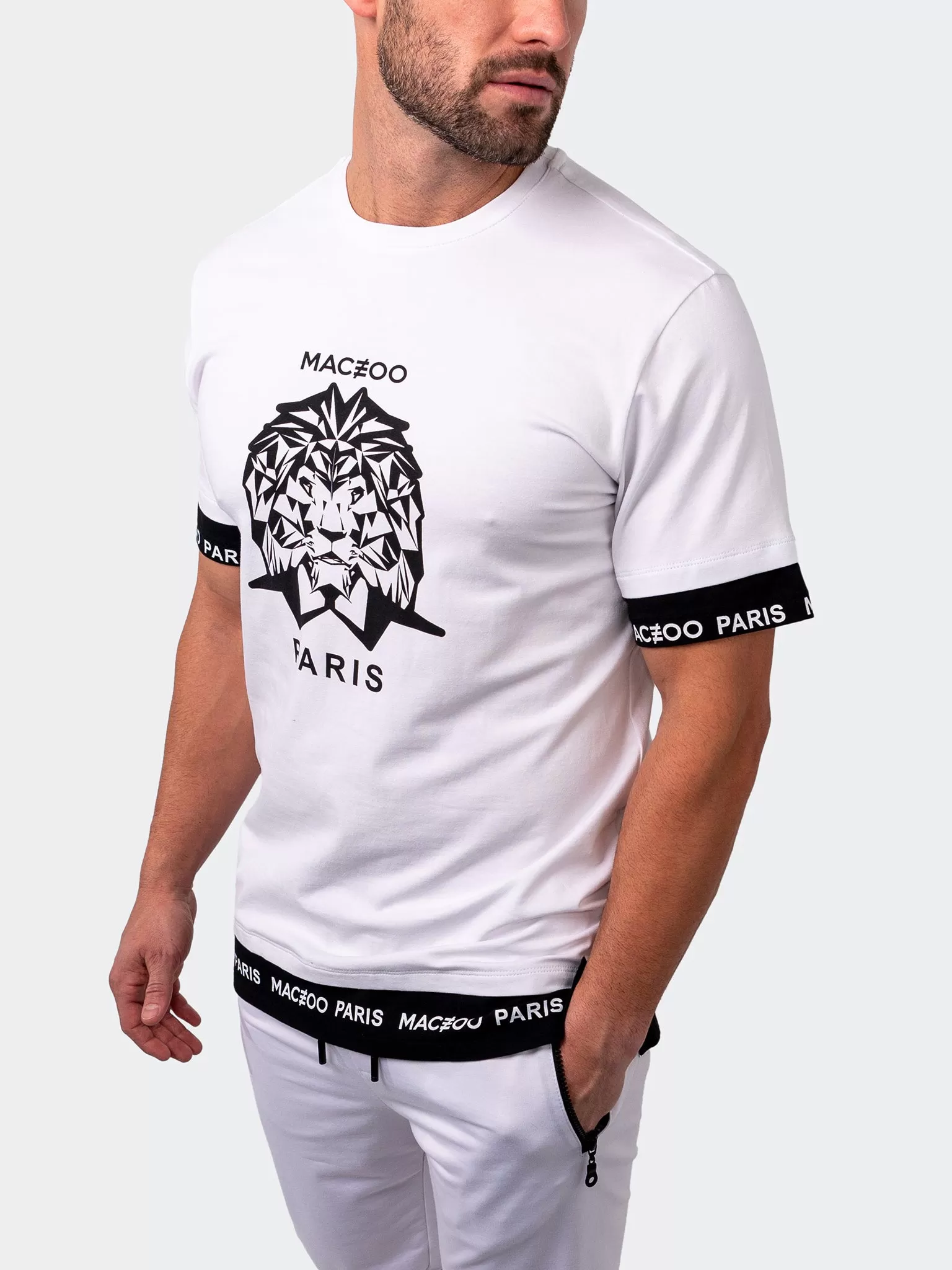 Maceoo Short-Sleeve Athleisur | Tee Ice White