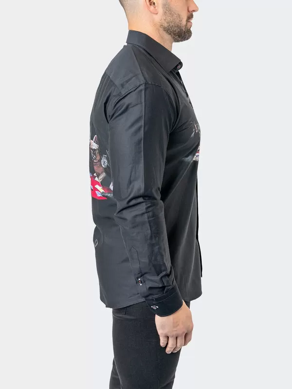 Maceoo Stretch Shirt | Fibonacci Pokerdogs Black