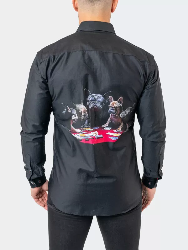 Maceoo Stretch Shirt | Fibonacci Pokerdogs Black