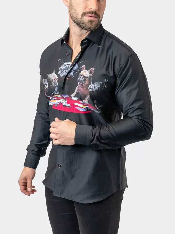 Maceoo Stretch Shirt | Fibonacci Pokerdogs Black