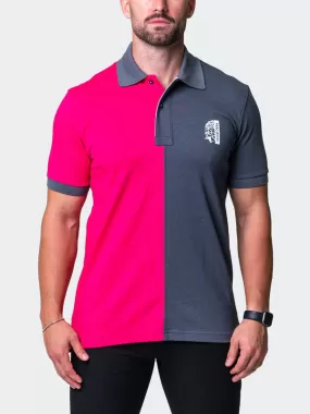 Maceoo Stretch Short-Sleeve Polos | Polo Mozart Split Fuchsia Grey