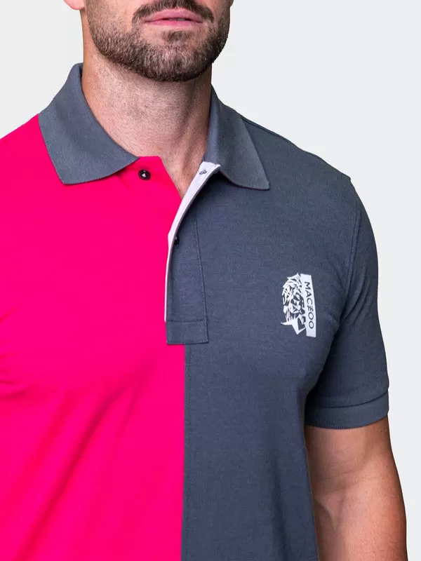 Maceoo Stretch Short-Sleeve Polos | Polo Mozart Split Fuchsia Grey